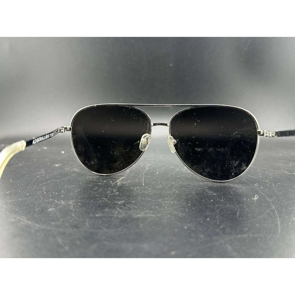 Aldi Batavia Aviator Sunglasses Silver Blue Mirrored Lenses 058 (83)